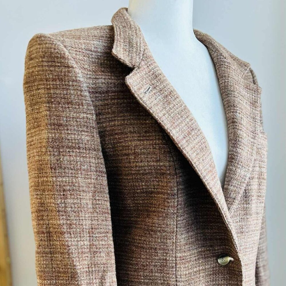 Vintage Harris Tweed Camel Wool Tailored Jacket by Marc D’Alcy Paris – US 10